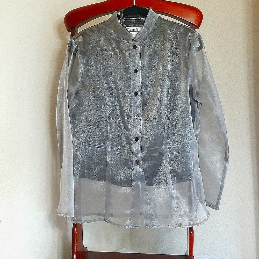 Central Falls Sheer Blouse with vest